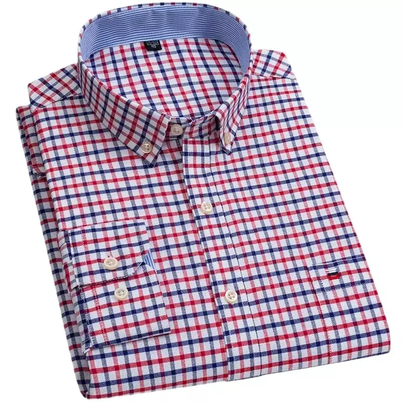 Рубашка мужская из ткани «Оксфорд», с длинным рукавом, 100% хлопок