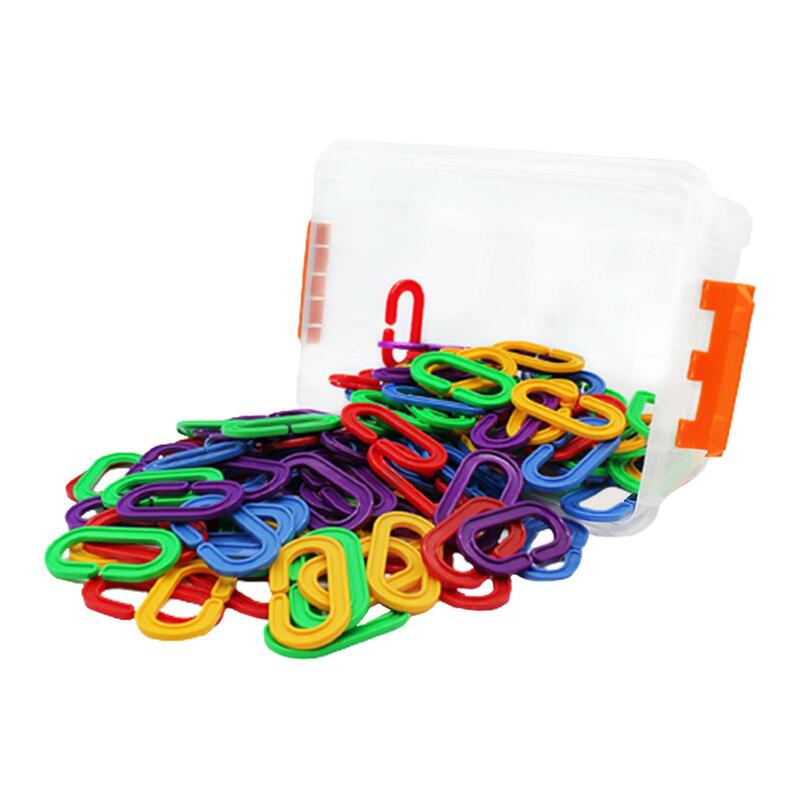 150Pcs C Gancho DIY Brinquedos Contagem e Classificação Educacional Sensorial Brinquedos Chain Links para Playroom Preschool Kids