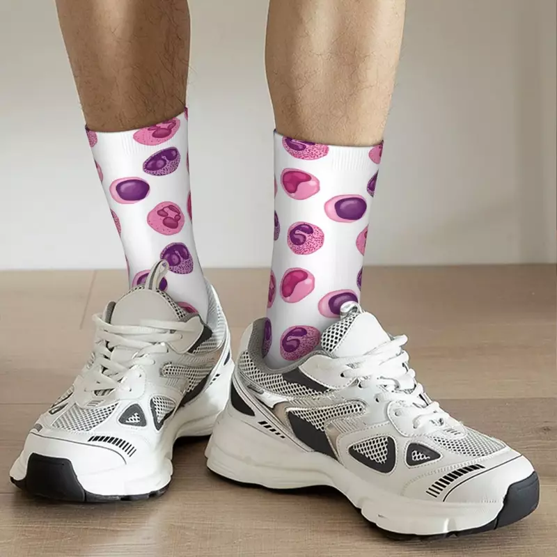 White Blood Cells Socks Harajuku High Quality Stockings All Season Long Socks Accessories for Unisex Birthday Present