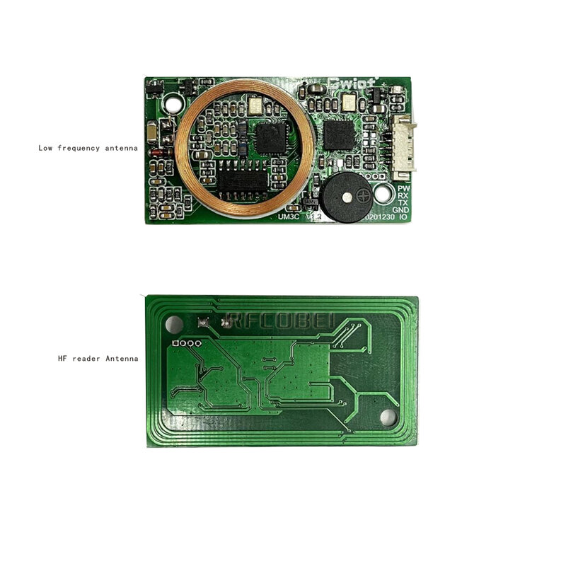 Módulo Leitor RFID Sem Fio para Vários Cartões, 13.56MHz, 125KHz, Frequência Dupla, UART, USB, Wear ID, IC, Leitor de Cartões de Alto Desempenho