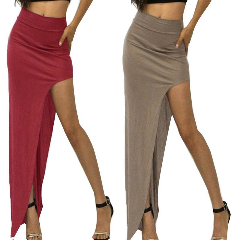 2023 New High Waist Skirt Sexy Women Long Skirts Lady Novelty Open Side Split High Waist High Slit Long Maxi Skirts