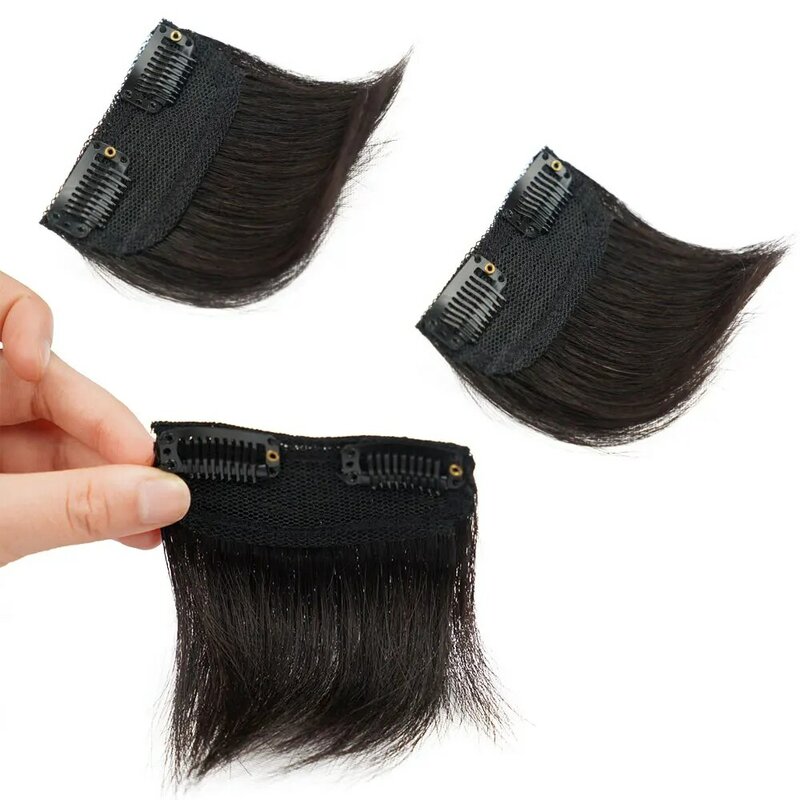 Clip in Echthaar verlängerungen natürliche Maschine Remy Haar polster 10-30cm unsichtbare Tic Tac einteilige Clip Haar verlängerung schwarz braun