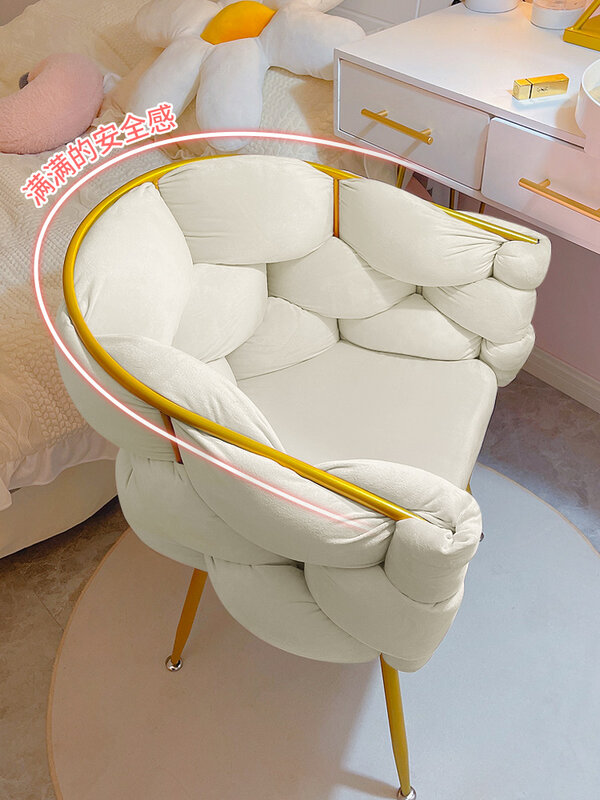Nordic Pink Makeup Chairs Velvet Home Furniture Armchair Living Room Relaxing Sofas Stool Design Bedroom Dressing Computer Chair