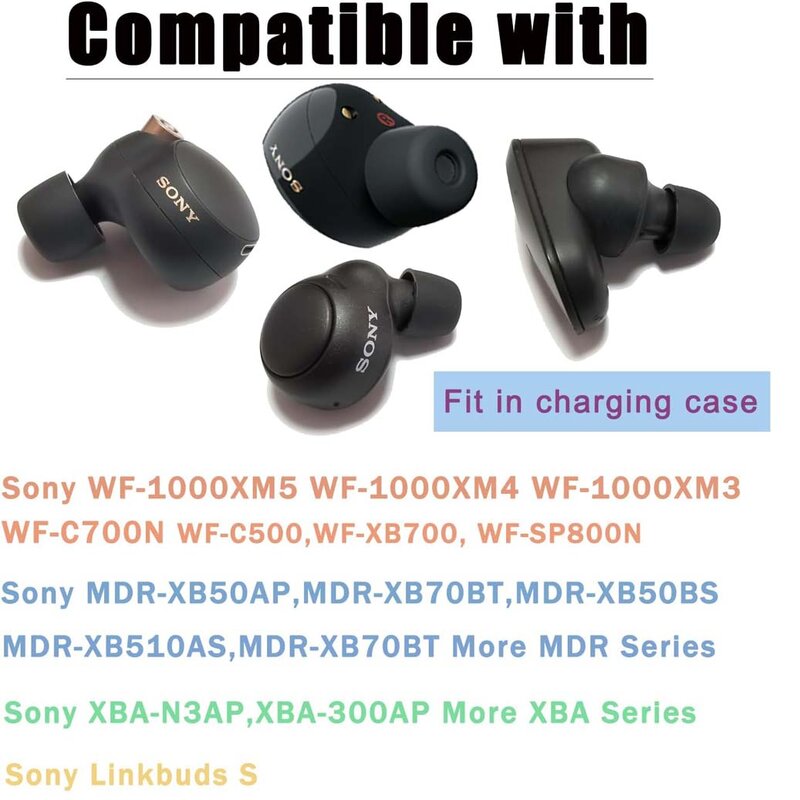 Memory Foam Ear Tips For Sony WF-1000XM5 WF-1000XM4 WF-1000XM3 Eartips Cushion Earbuds Earplugs Earphone Accessories
