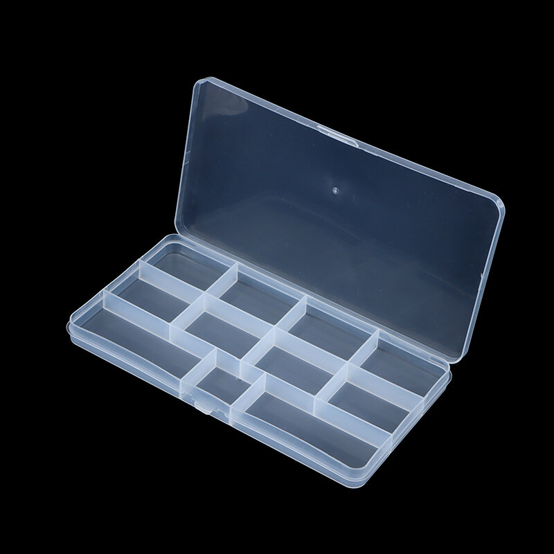 Boîte de rangement en plastique transparent pour fourchette à fruits, étui à épingle à cheveux, boîte d'évaluation alimentaire, 11 emplacements, cure-dents, bento, boucle d'oreille, pilule, perle, vis