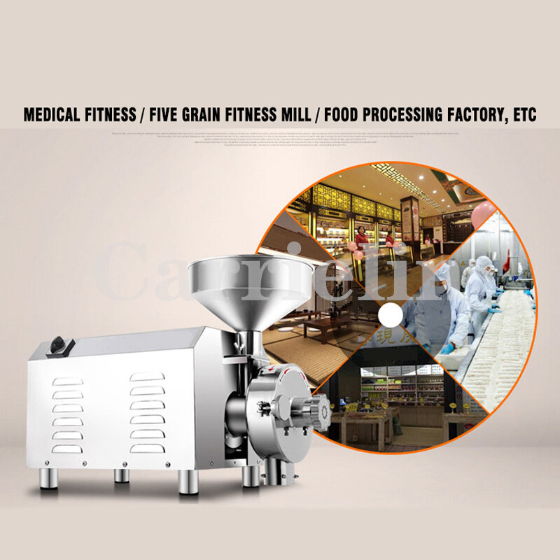 Commercial Pulverizer Mill Flour Machinery 220V Grind Rice Superfine Grinder Machine Electric Flour Pepper Grain Stainless Steel