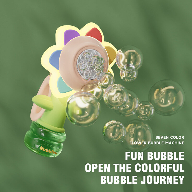 Dacing Sunflower Bubble Machine Swing Electric Automatic Bubbles Maker Pomperos Summer Soap Blower giocattoli all'aperto per regali per bambini
