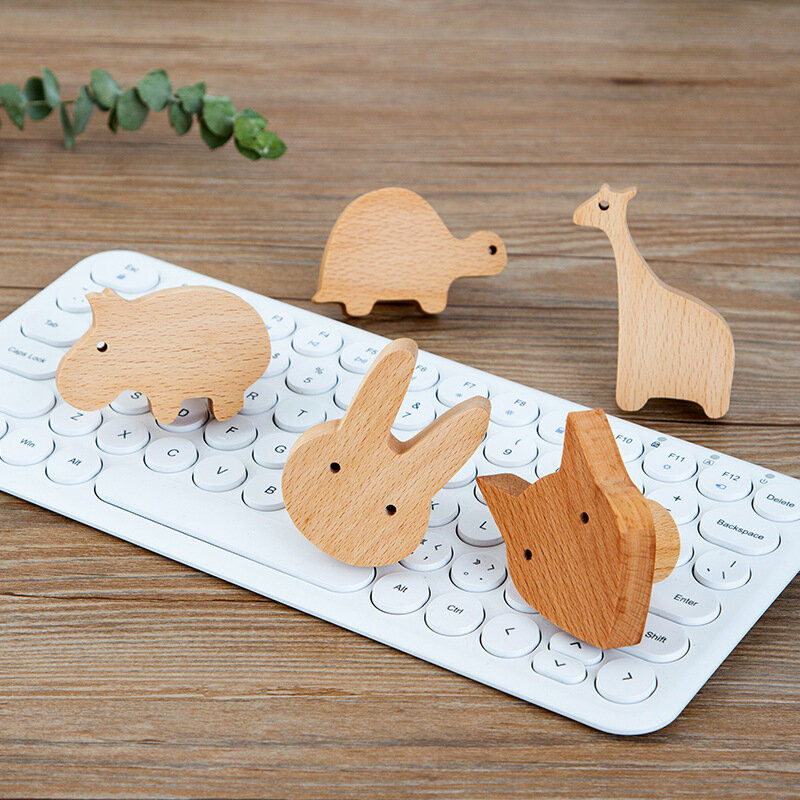 Nordic Cute Animal Wooden Hook Heavy Loading Weight Hall Hook Clothes Holder Beech Wood  Wall Hanging Coat Hook