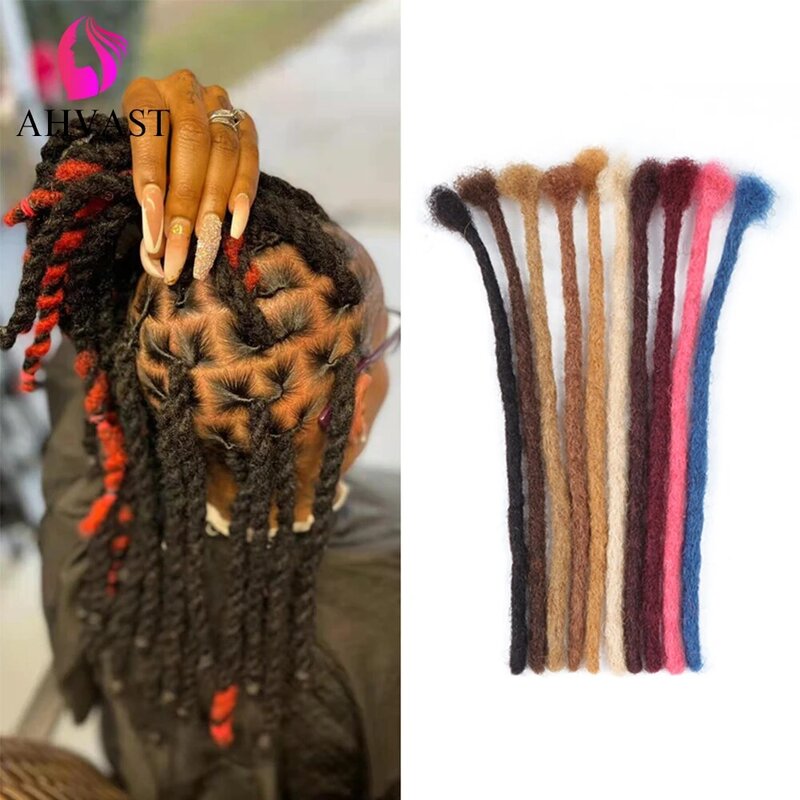 AHVAST 120เส้นสีดำธรรมชาติ Dreadlock 100% Human Hair Extension Loc จำนวนมาก Dread Lock มนุษย์ผม Rastas Cabello Humano