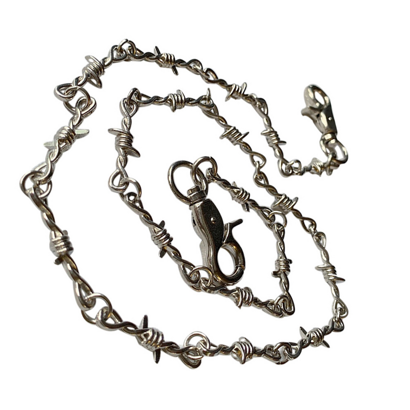 Ожерелье-цепочка для брюк, талия, панк, цепь для брюк, хиппи, гранж, Готическая змея, мужские ювелирные изделия, длинная проволока, колючая Джинса, серебряное ожерелье