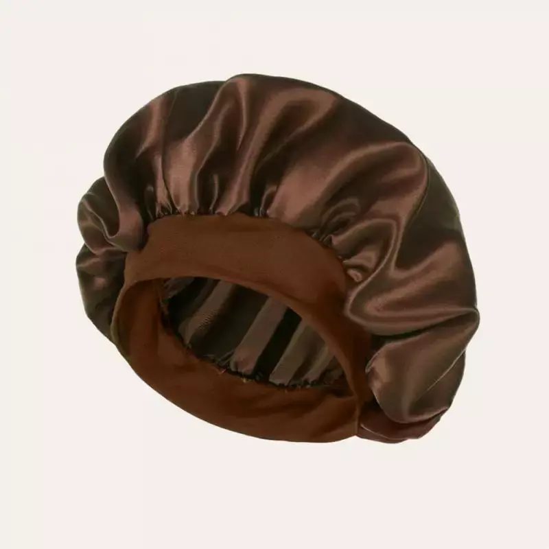 새틴 수면 실크 라운드 원단 모자, 편안한 머리 보호, 곱슬 머리 방지, 사계절 수면 모자