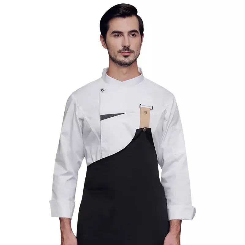 Chaqueta y delantal de Chef para hombre y mujer, uniforme para restaurante, cocina, camarero, camarera, panadería, Bar, cafetería