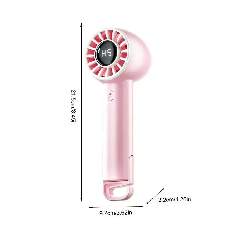 Portable Handheld Turbo Fan Adjustable Ultra Quiet Mini Fan Cooler Outdoor USB Rechargeable  Pocket Fan with Data Display