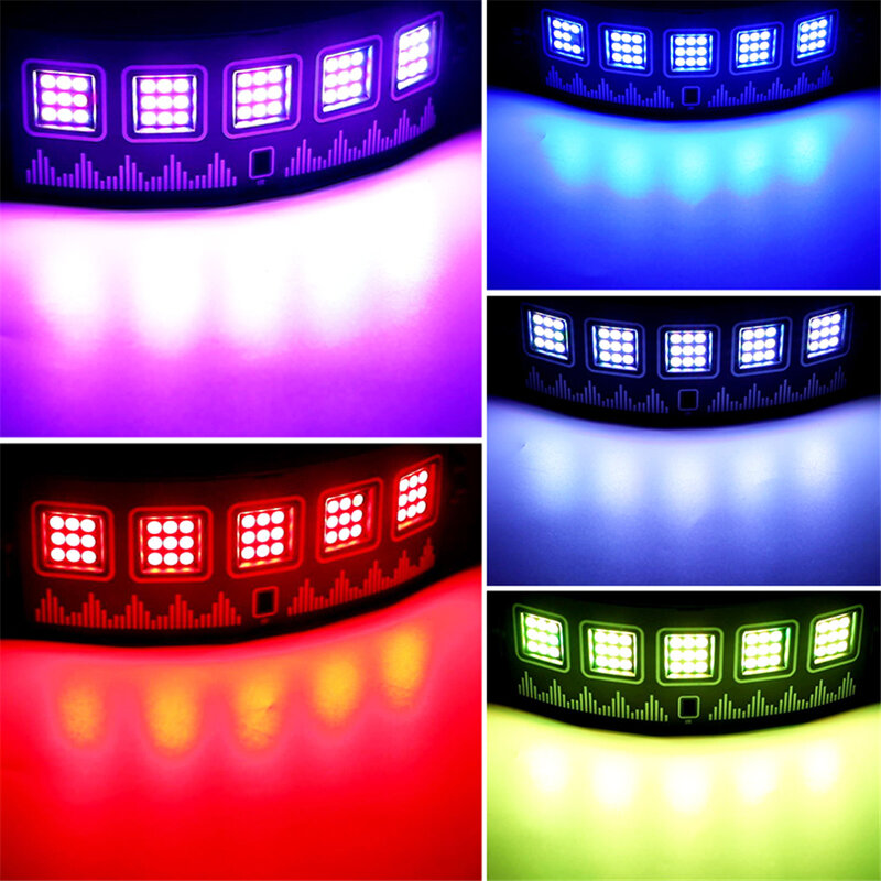 LED RGB Disco DJ Strobe Light, Efeito de Iluminação de Palco, Festa, Feriado, Natal, Música, Clube, Bar, Som Ativado, Flash, Gradiente
