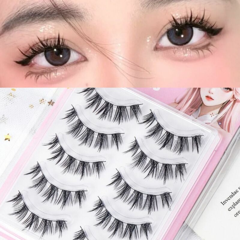 3D Natural False Eyelashes Transparent Stem Natural Superfine Wispy Long Eyelashes Eye Makeup Tools Fluffy Fake Lashes Women