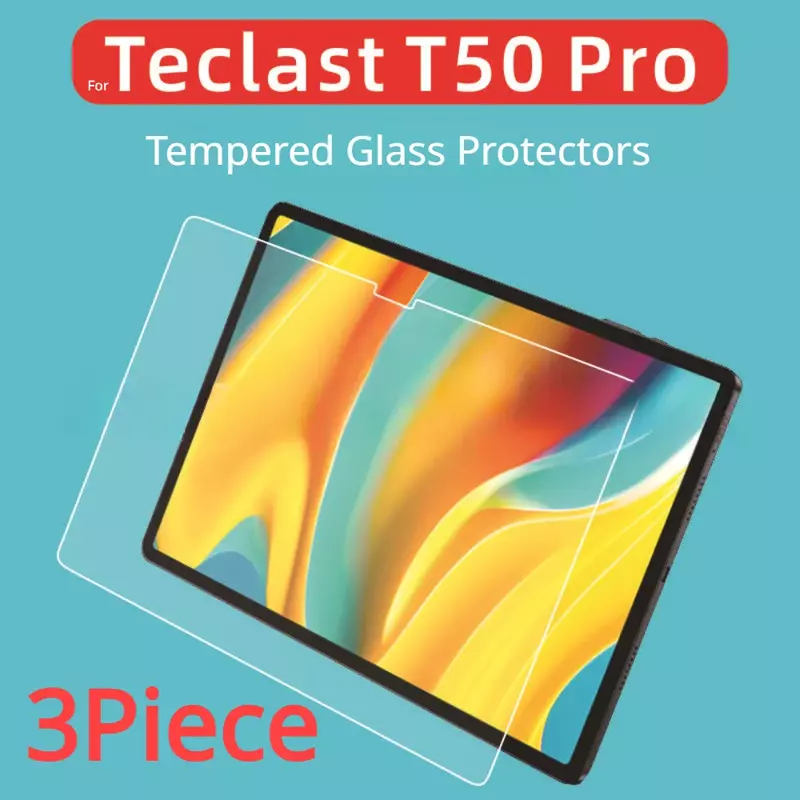 3ピース強化ガラスプロテクター,Teclast t50 pro用保護フィルム,11インチ,T50pro,透明,傷防止