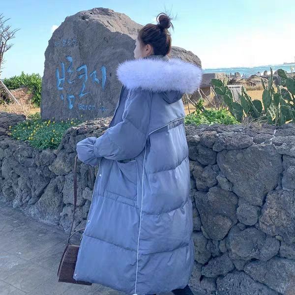 Giacca da donna piumini invernali piumino da donna 2024 cappotti di piume collo di pelliccia cappotto da donna coreano piumino di grandi dimensioni