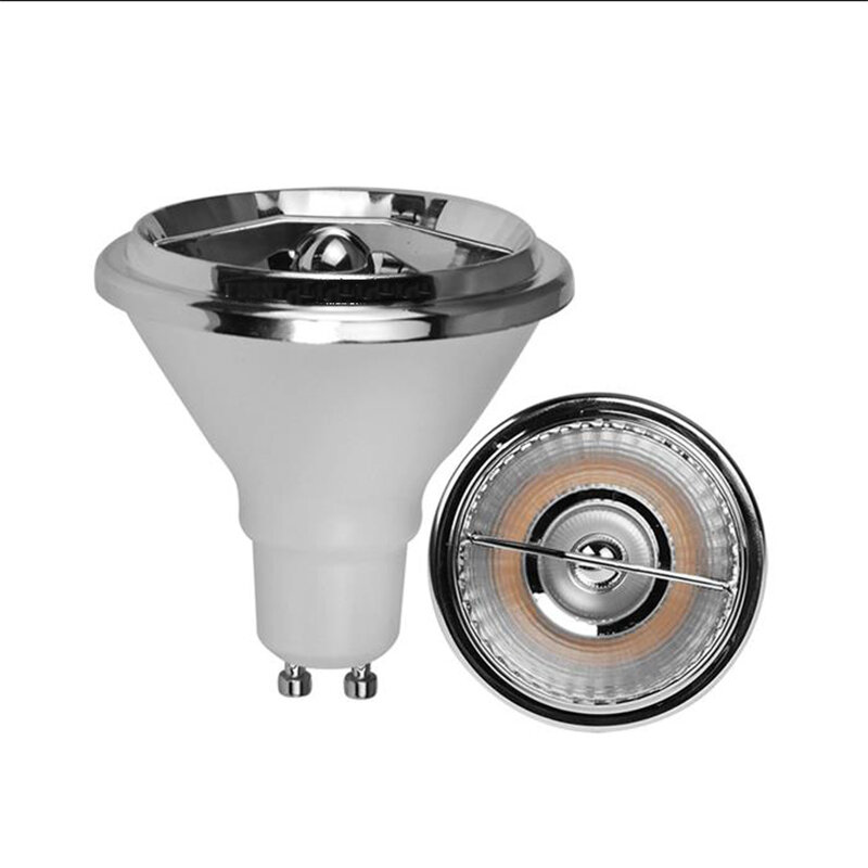 Refletor LED de alta potência COB, lâmpada LED, lâmpadas de teto embutidas, corpo branco quente, AC85-265V, AR70 GU10, 7W