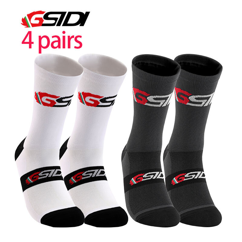 GSIDI – chaussettes de cyclisme pour hommes et femmes, 4 Pirs, pour Sports de plein air, vélo de route professionnel, vtt, course à pied
