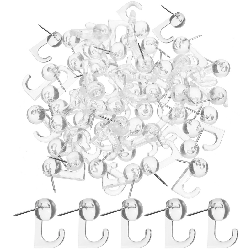 50 Pcs Push Pin Hanger Pins Heavy Duty Thumb Tacks Hooks Decorate Wall Plastic for Hangings