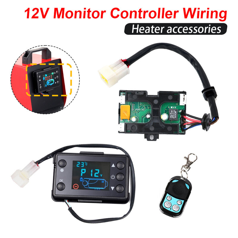 12V 5KW na olej napędowy nagrzewnica powietrza przełącznik monitora LCD/płyta sterowania płyta główna/pilot do kontrolera ogrzewanie postojowe samochodowego