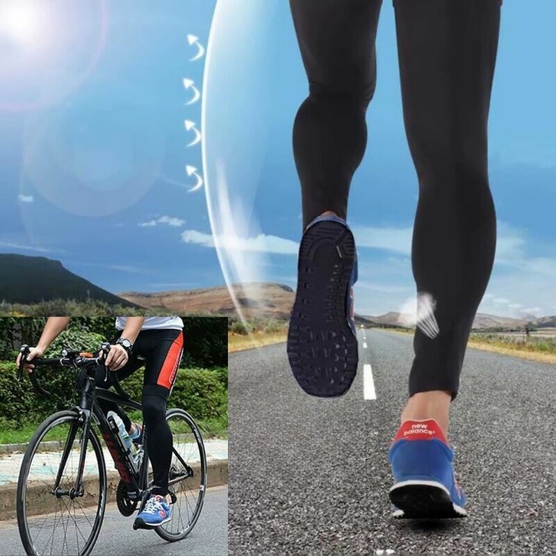 Coprigambe per protezione solare da esterno equipaggiamento per la protezione del ginocchio anti-uv traspirante attrezzatura da ciclismo per uomo manicotto per gambe ad alta elasticità in seta di ghiaccio
