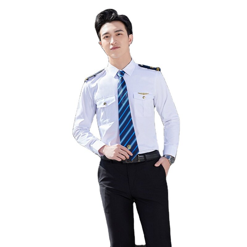 맞춤형 하이 퀄리티 항공 항공 블랙 네이비, 남녀공용 파일럿 유니폼, 직원 유니폼, 도매