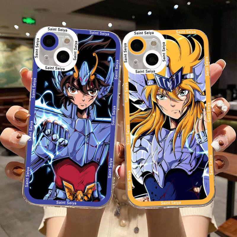 Saint Seiya Hyoga Shiryu Clear Phone Case For iPhone 15 14 13 12 11 Mini Pro Max X XR XSMax 6S 6 7 8 Plus SE20 Transparent Cover