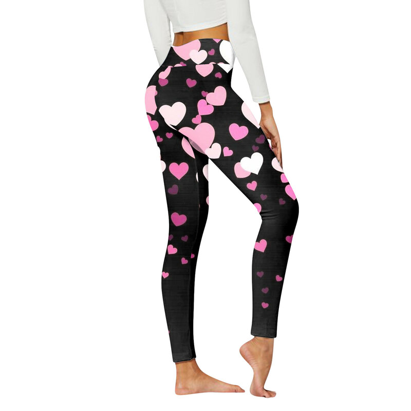 Maternity Pants For Gym Fitness Womens Casual Pants Valentine'S Day Heart Print Sweatpants Leggings And Striped Leggings