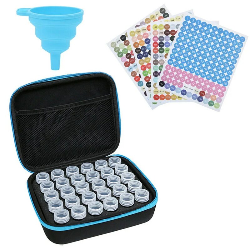 30 Beads Garrafas 5d Diamante Pintura Acessórios Container Ferramentas De Armazenamento Bag Carry Case Adesivos Box Drill Pen Glue Clay 4