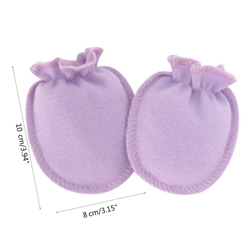 ทารกป้องกันรอยขีดข่วนถุงมือผสมสีถุงมือเด็กทารกแรกเกิดของขวัญอาบน้ำ 5 คู่ QX2D