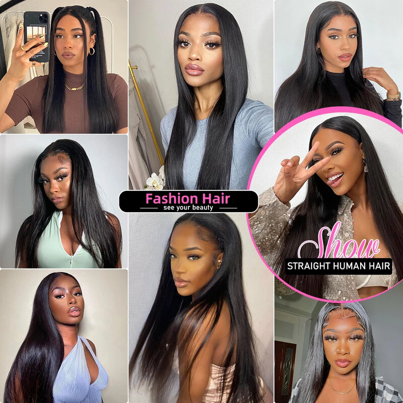 Wear Go Glueless Wig 26 30 Inch Bone Straight 13x6 HD Lace Frontal Wig Human Hair Pre plucked 6x4 Transparent HD Lace Front Wig