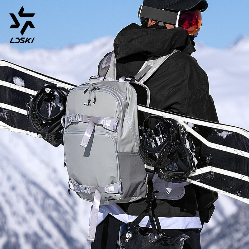 LDSKI التزلج على ظهره 25L سعة كبيرة النساء الرجال مقاوم للماء دائم السفر التمهيد حقيبة الثلج الأمتعة المشي لمسافات طويلة حزمة على الجليد الملحقات