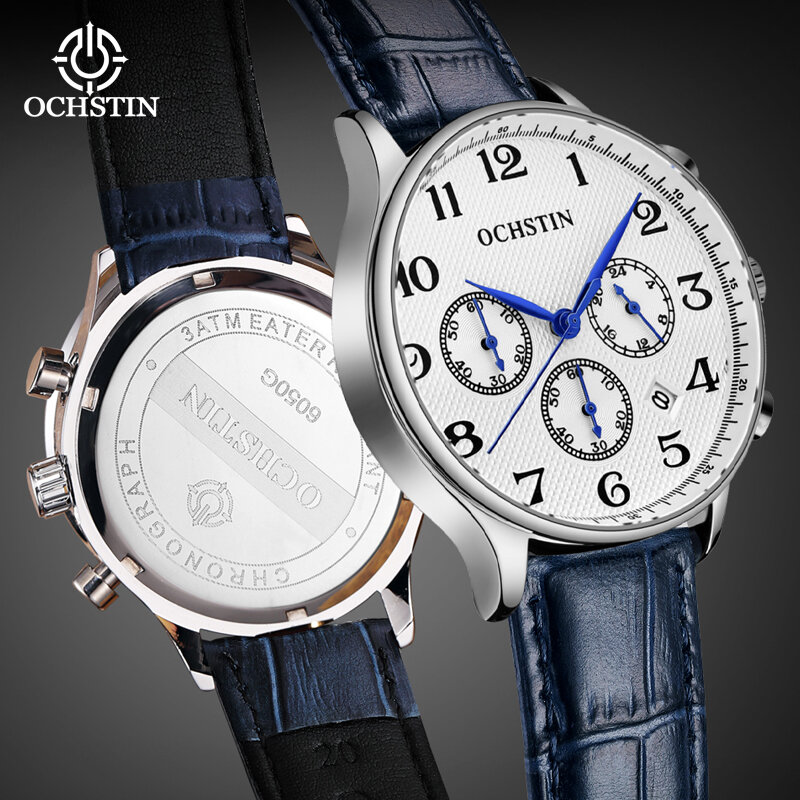 Prominente-Montre de sport chronographe à quartz pour homme, horloge de luxe multifonctionnelle