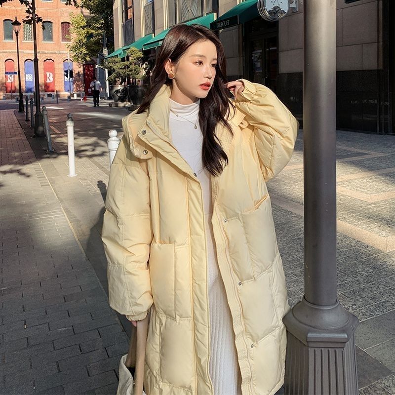 여성용 패딩 파카, 두껍고 따뜻한 화이트 덕 다운 코트 T592, 길어진 스타일리시 재킷, 2023 겨울 신상