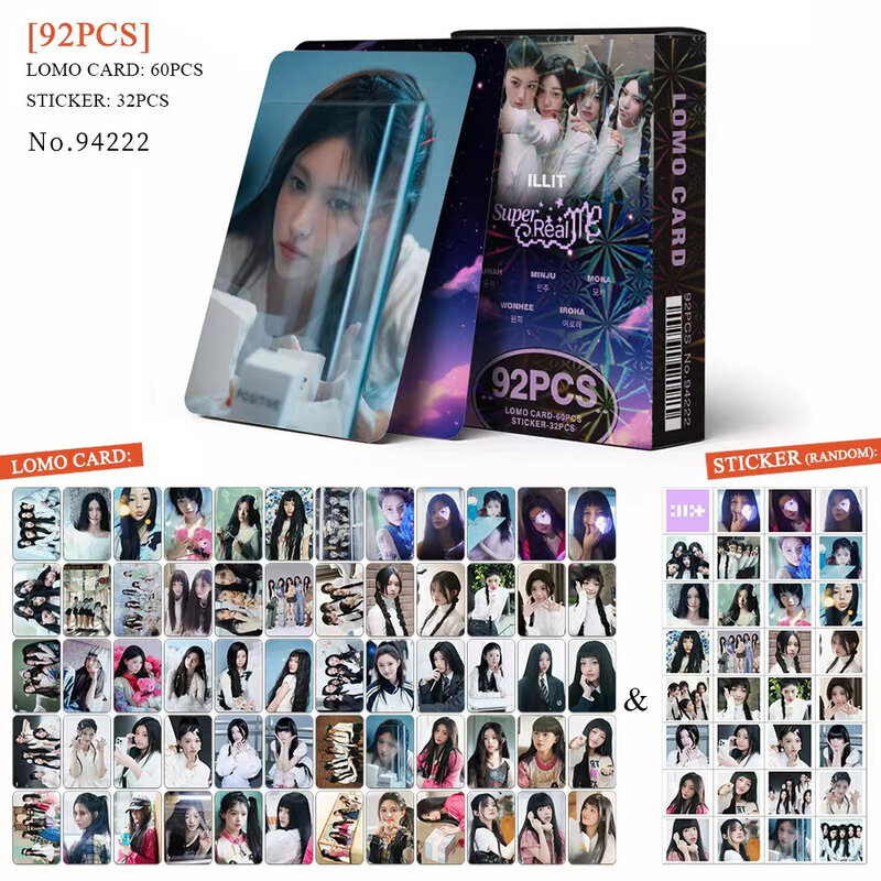 92 Stuks Kpop Illit Ansichtkaart Albums Super Real Me Lomo Kaart Yunah Minju Moka Wonhee Iroha Collectie Kaart Fans Cadeau