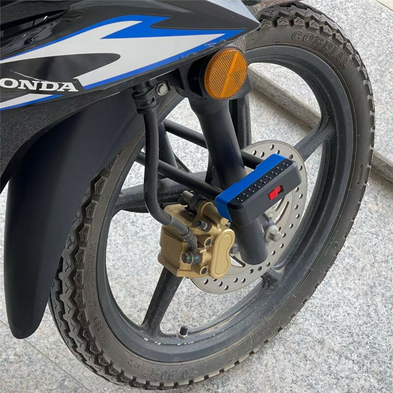 Anti-roubo garfo dianteiro bike u bloqueio, bloqueio impermeável motocicleta motocross, 2 cores, 2 chaves de bronze