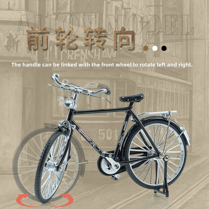 1:10 Scale Vintage Urban City จักรยาน Figurine จักรยานศิลปะประติมากรรมยืนมั่นคงจำลอง Diecast จักรยานการตกแต่งบ้านหัตถกรรม