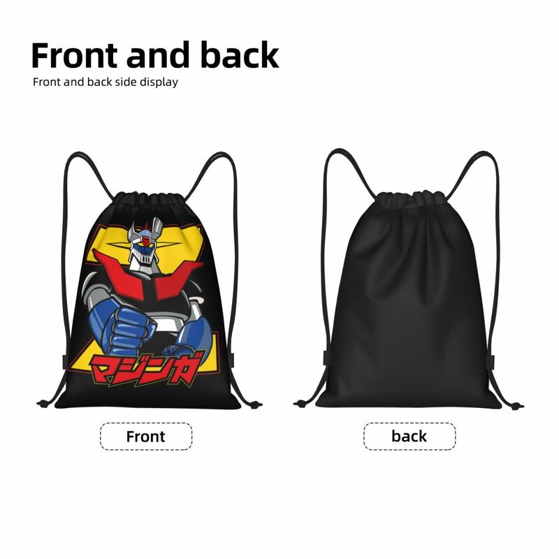Japan Cartoon Roboter Mazinger Z Tasche Kordel zug Rucksack Sport Sporttasche String Sackpack für Yoga-Reisen