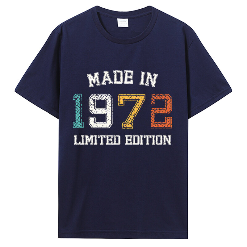 Born In 1972 T Shirt Men Short Sleeve Cotton T-shirt Made in 1972 Birthday Gift Tees Top Tshirt Gift Streetwear Harajuku
