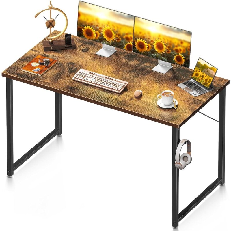 Компьютерный стол 48 дюймов, стол в современном простом стиле для дома и офиса, письменный стол для учеников, винтажный