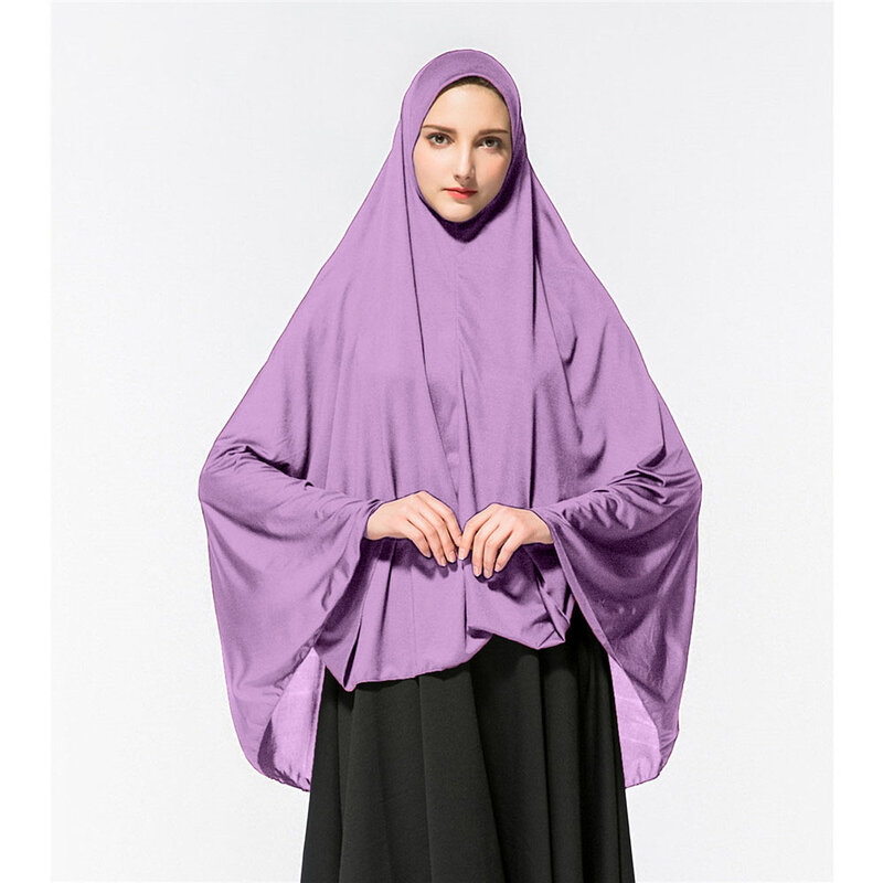 Lungo Khimar musulmano abaya donne Overhead Hijab sciarpa velo preghiera indumento islamico arabo copertura completa copricapo Burqa Niqab abbigliamento