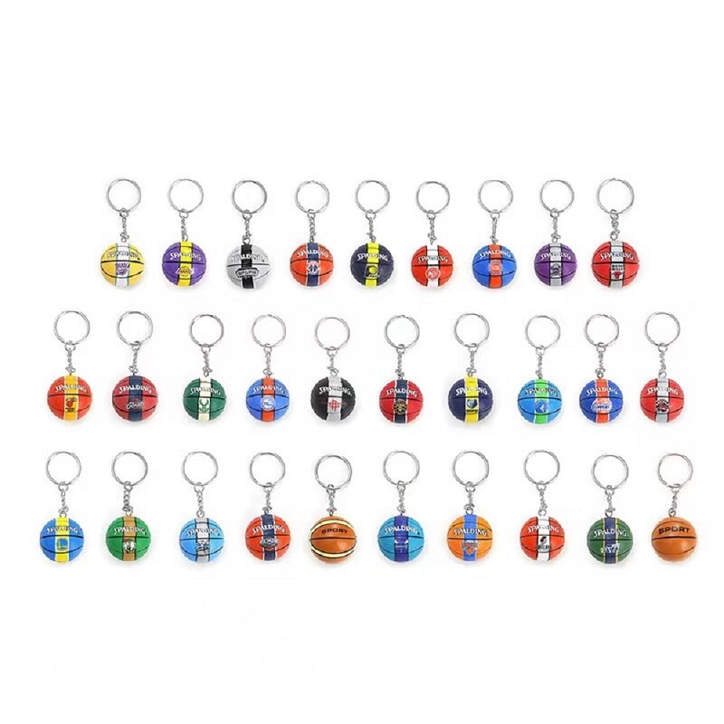 Creative Mini Basketball Model Keychain Sports Fans Championship Trophy Souvenir Pendant Automobile Decoration Collection Gifts