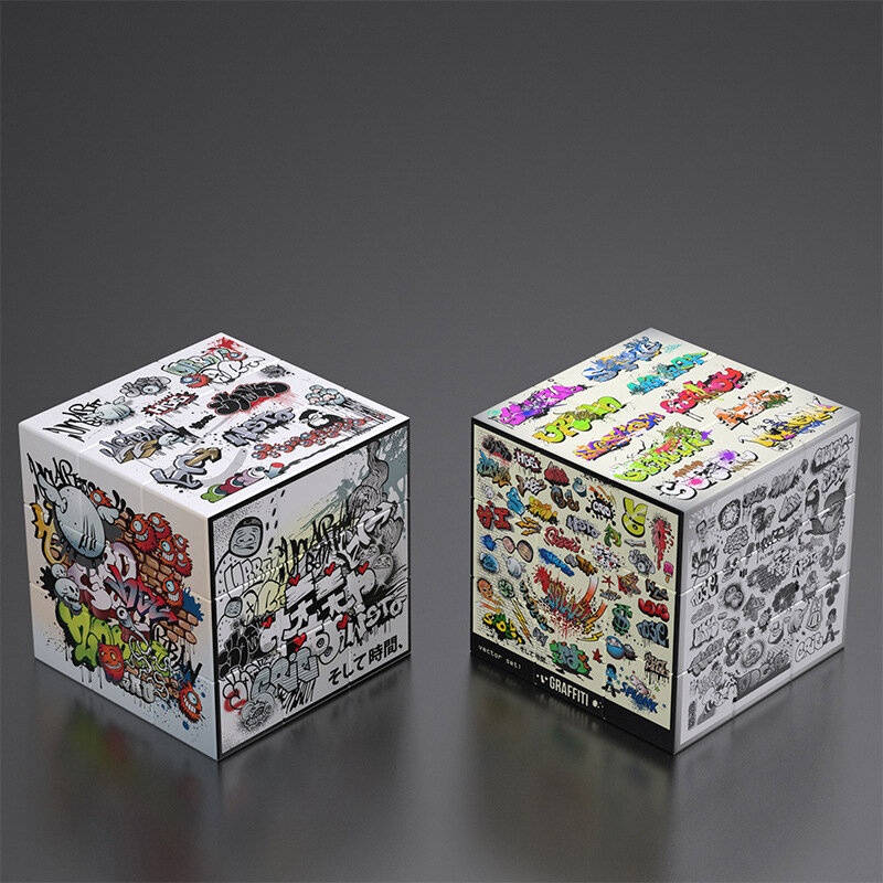 Cubo mágico de Graffiti creativo para niños, juguete de Cubo mágico de 3x3x3, 1 unidad