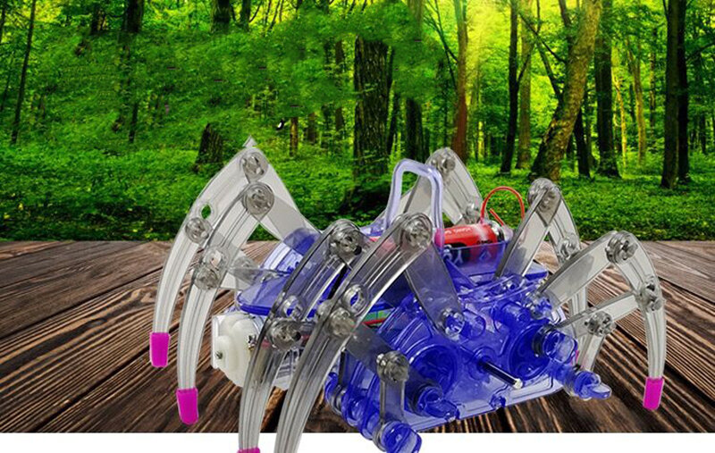 Diy montar robô aranha elétrica inteligente brinquedo educacional diy kit venda quente montagem de brinquedos puzzle de construção alta qualidade