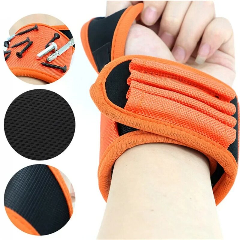 Portable Magnetic Wristband Magnetic Bracelet Holds Strong Magnets Nails Drill Bit Screw Holder Tool Electrician Storage Wrist