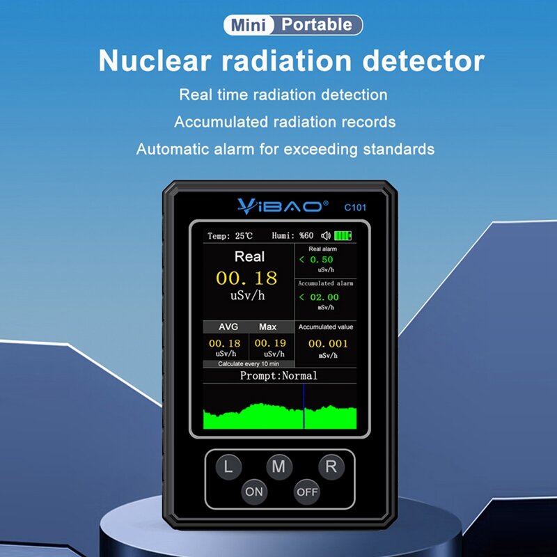 Детектор ядерного излучения Vibao C101, счетчик Гейгера, цифровой тестер рентгеновских лучей