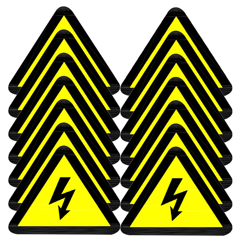 15pcs Warning Electric Shocks Tag Adhesive Electric Shocks Warning Decals for Equipment