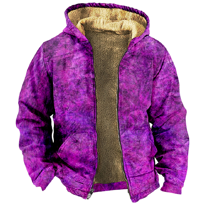 2023 Mode Winterjassen Voor Mannen Vrouwen Tie Dye Hoodie Lange Mouw Opstaande Kraag Rits Sweatshirt Unisex Kleding