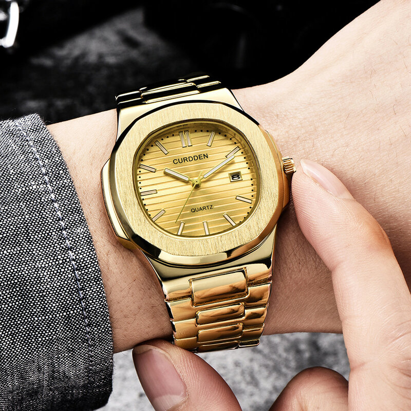 Wykwintny chłopięcy modny zegarek Retro klasyczna tarcza w paski zegarek kwarcowy ze stali nierdzewnej biznesowe męskie luksusowe zegarki rekreacyjne
